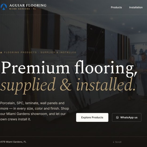 aguiarflooring.com, built by 305 Web Service