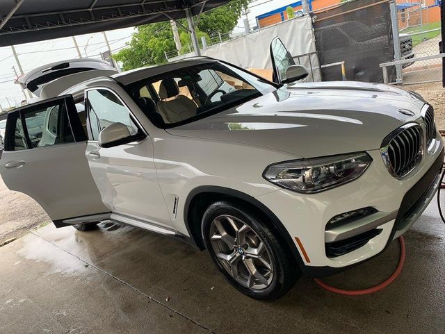White BMW X3 after the repair